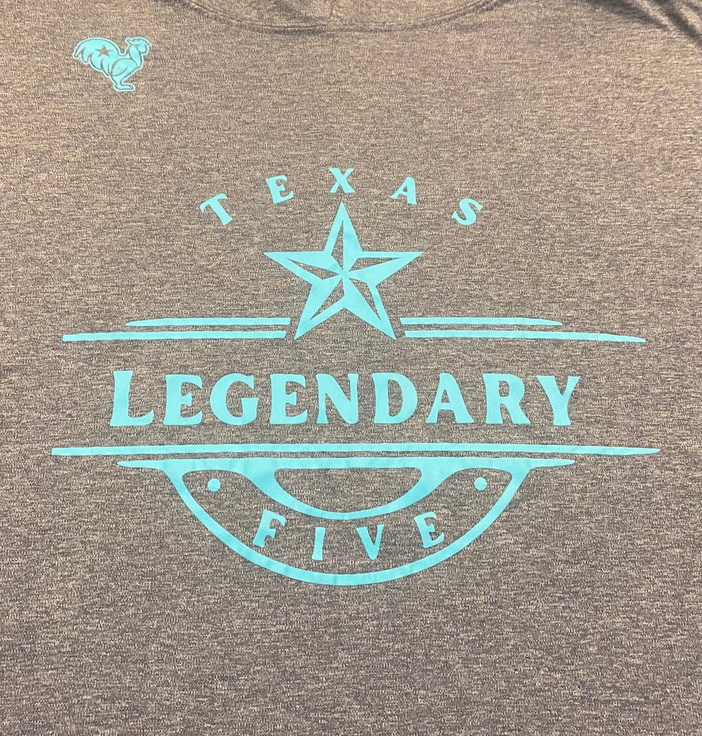 *New Design* Teal on heather blue long sleeve hoodie
