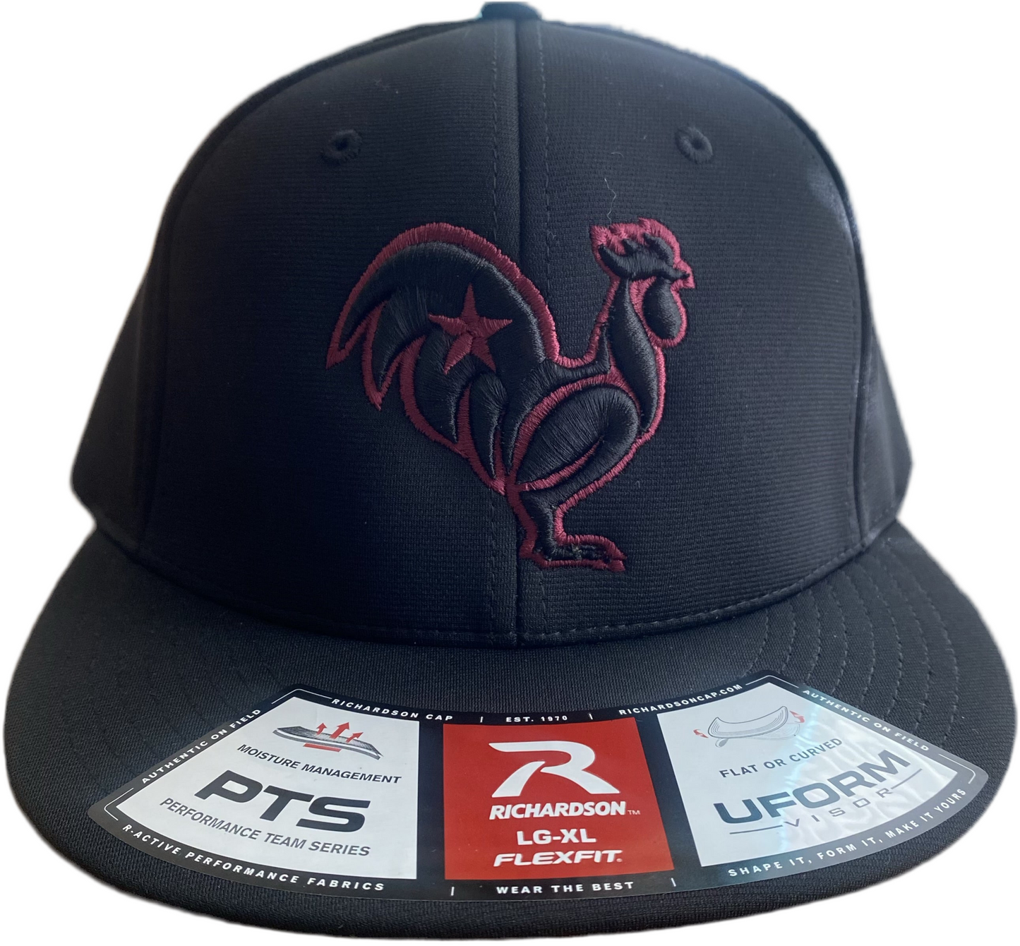 Black hat with Maroon Rooster