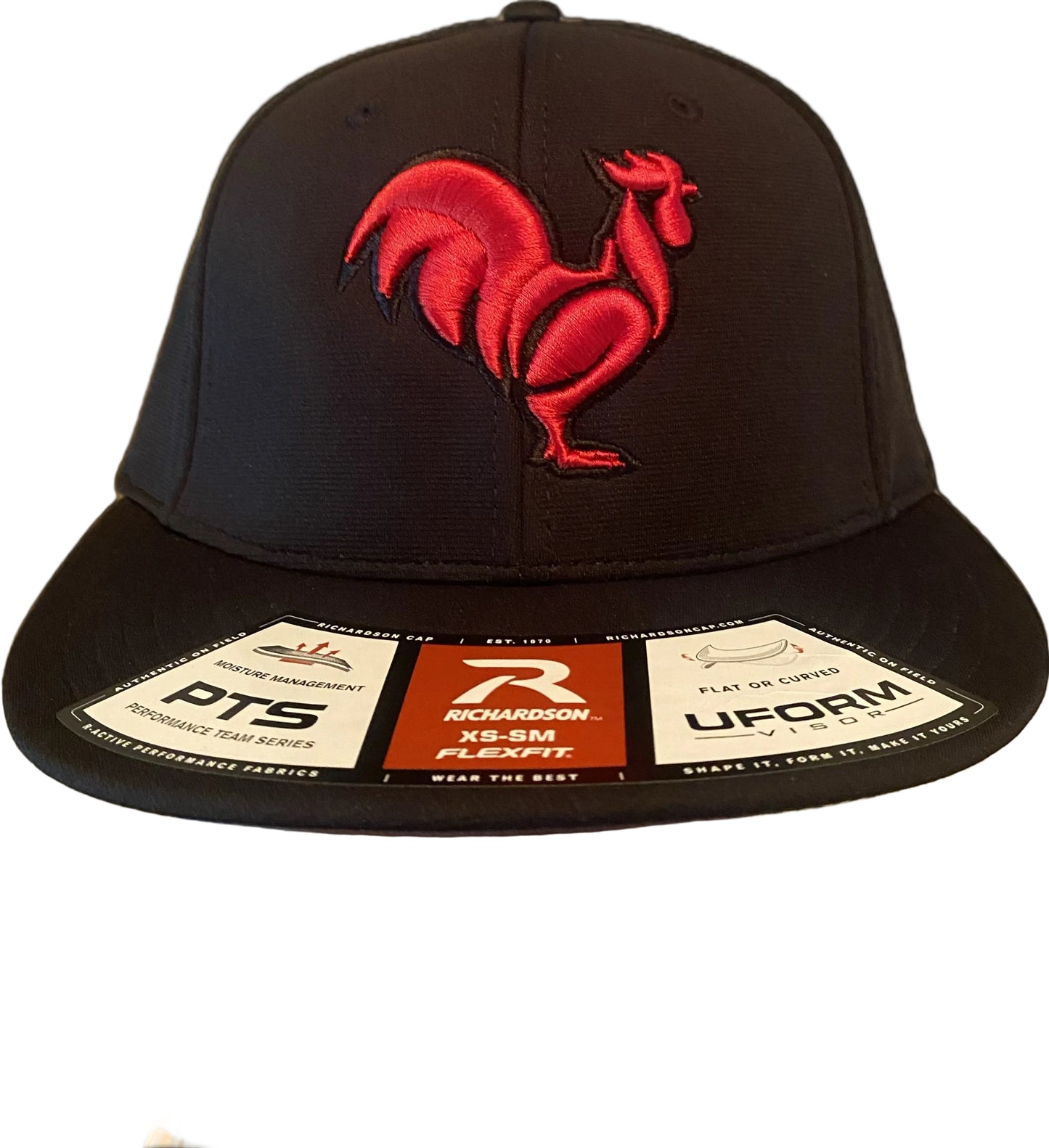 Black with Solid Red Rooster