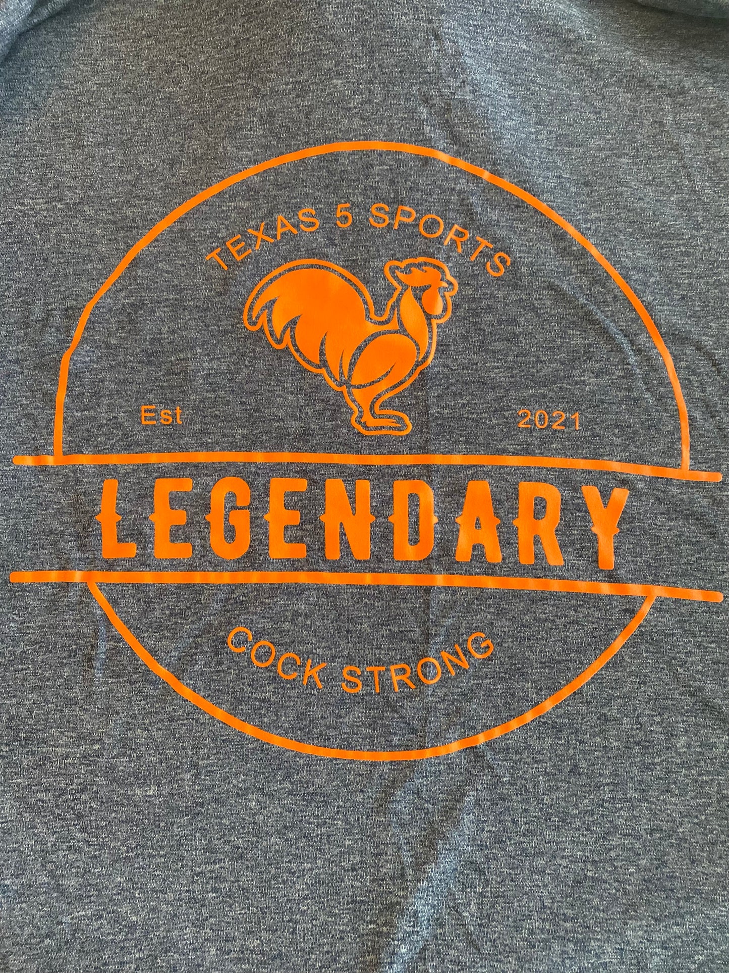 Heather Grey/Orange Long sleeve hoodie