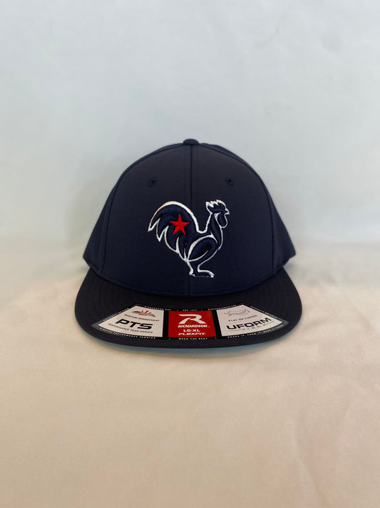 Navy on navy, red star