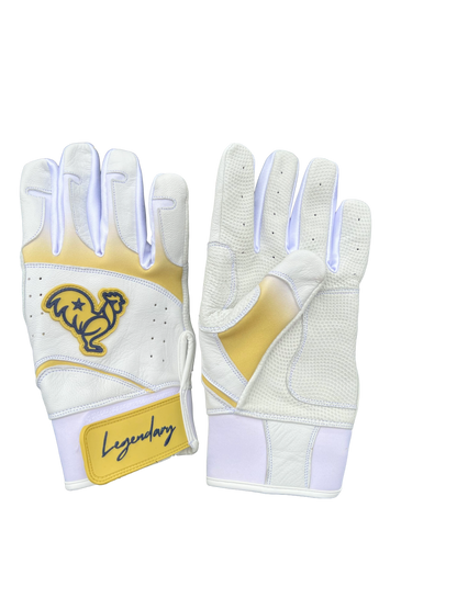 Gold with navy accents