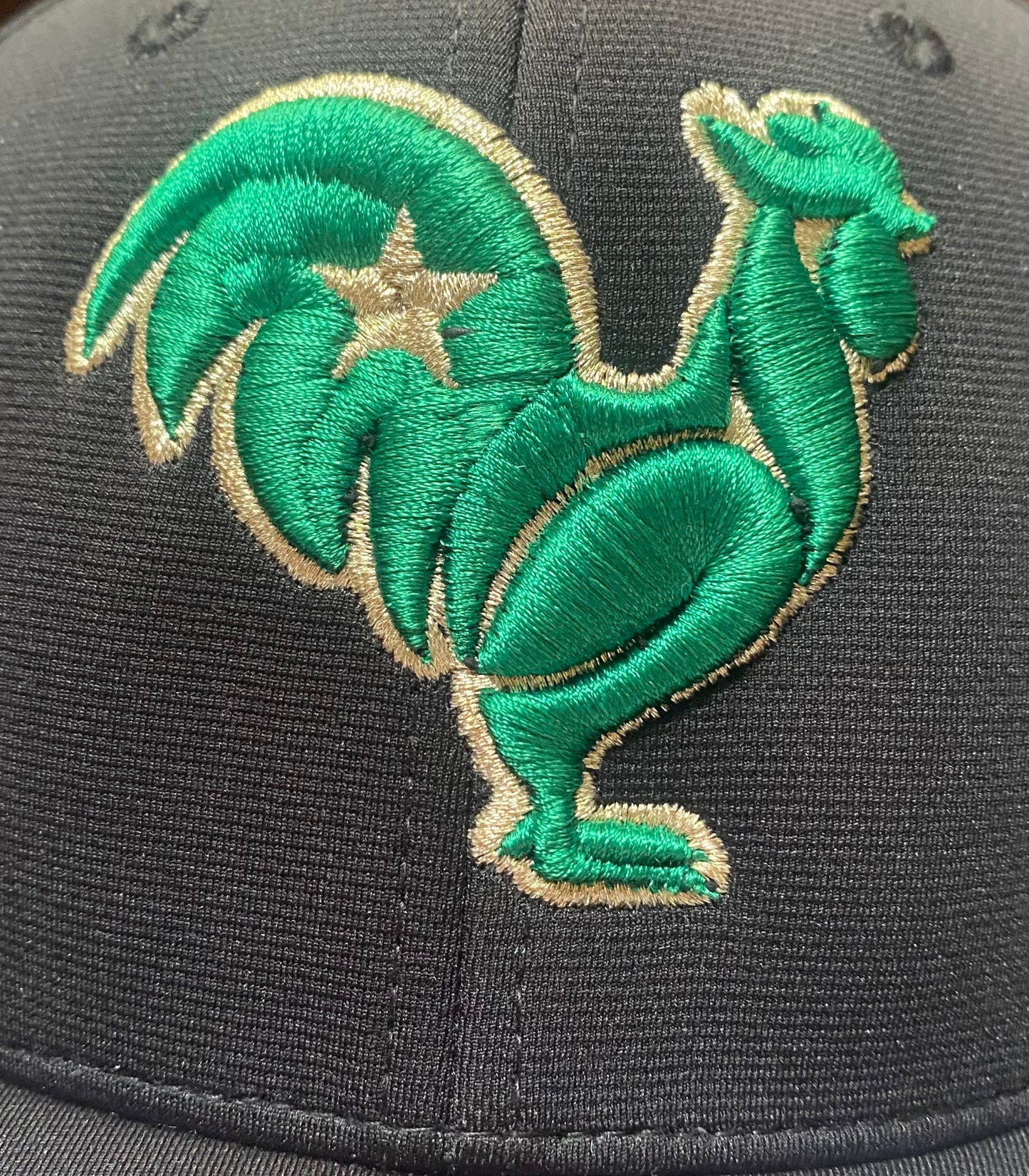 Green Rooster with gold outline & star