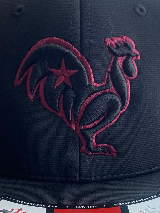 Black hat with Maroon Rooster