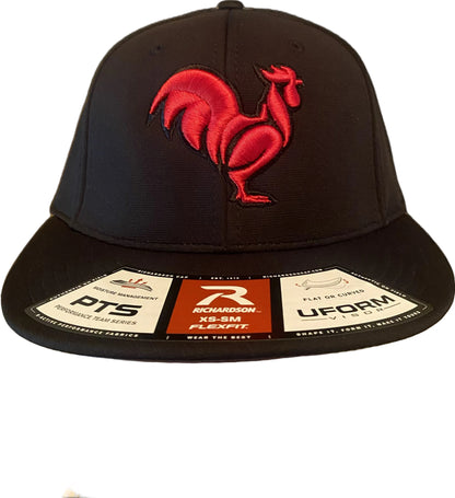 Black with Solid Red Rooster
