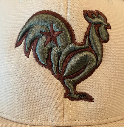 Army green rooster with brown outline & star