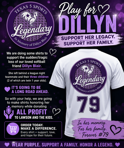 *Pre Order* white with purple 79 Dillyn t-shirt